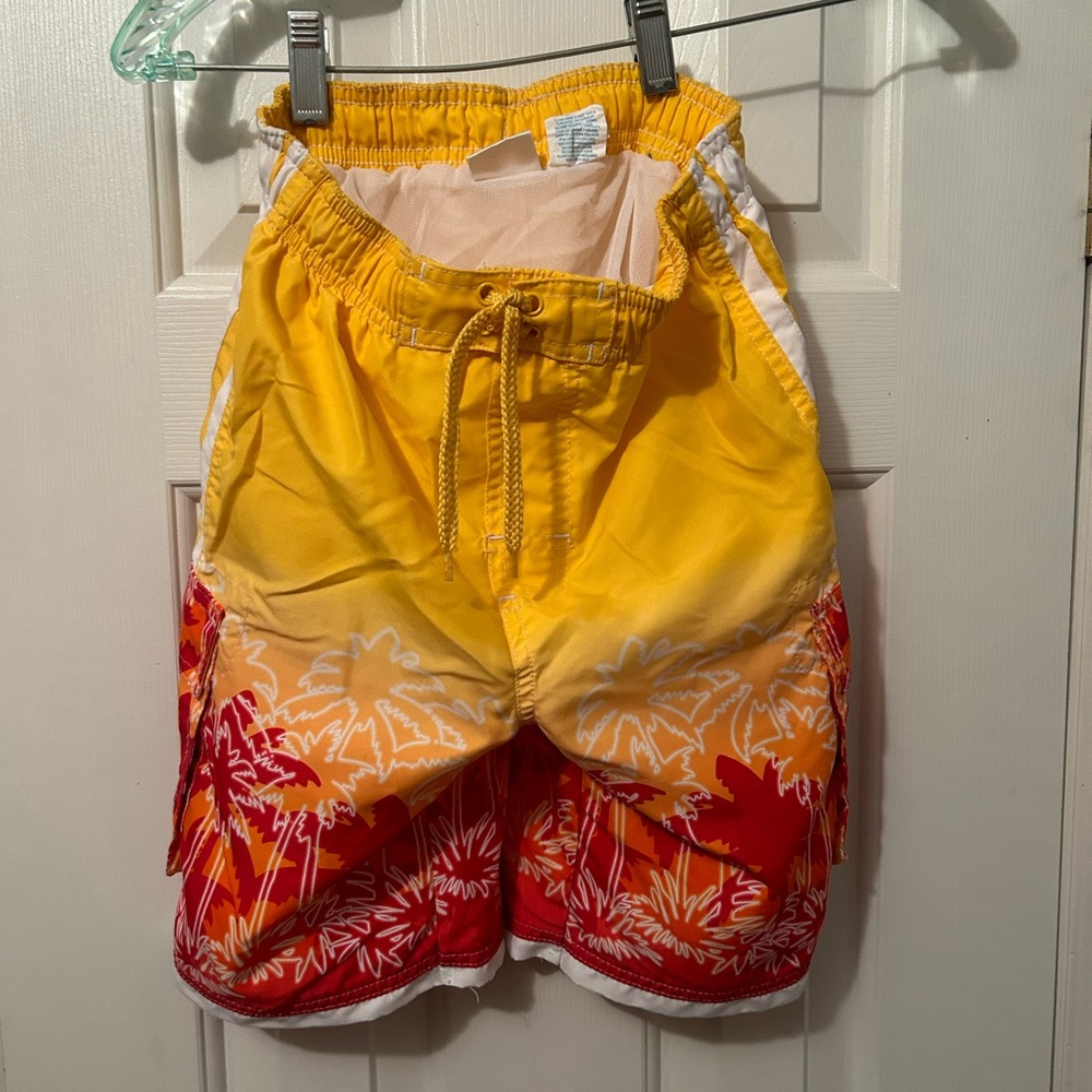 Sand n Sun Boy's Small 6/7 Palm Tree Print Swim Trunks